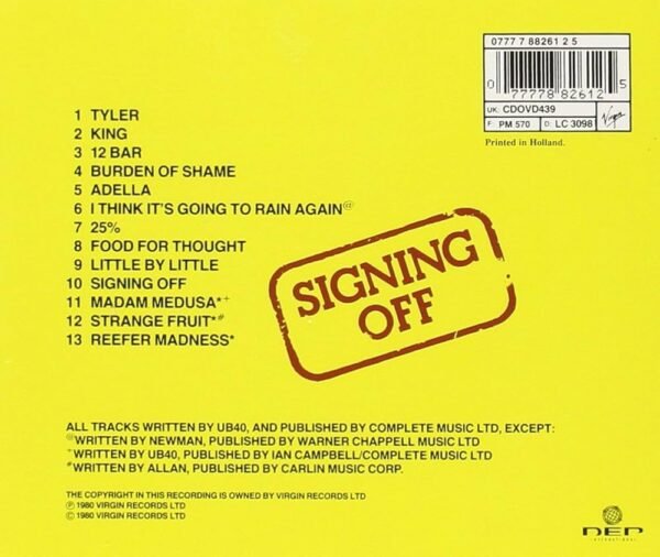 Signing Off By UB40 (CD)
